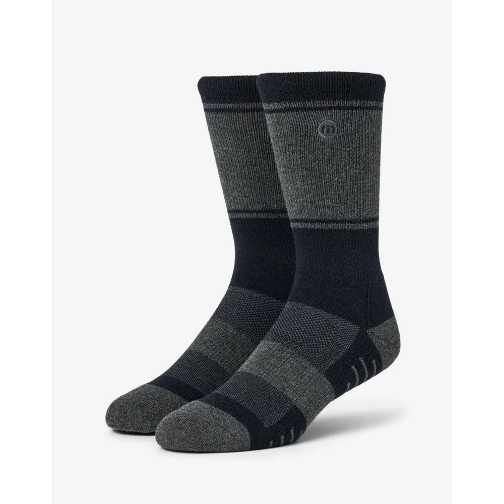 TravisMathew Baja 2.0 Premium Performance Crew Socks Navy Gray OS NWT